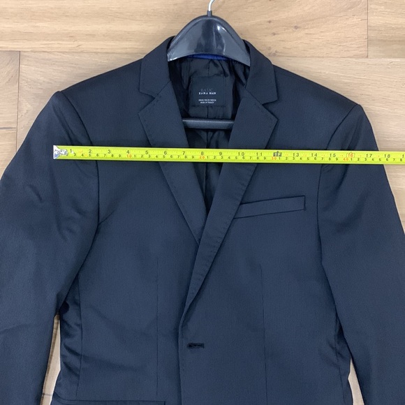 ZARA MAN NAVY WITH MICRO PINSTRIPES - 36R SLIM FIT - Picture 3 of 9